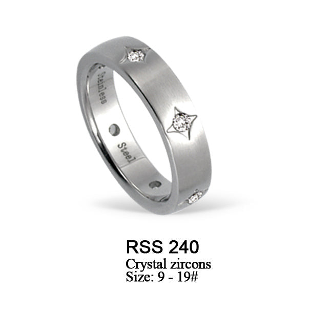 RSS240  STAINLESS STEEL RING CZ AAB CO..