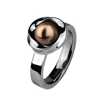 RSS523  STAINLESS STEEL RING WITH PEARL AAB CO..