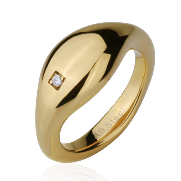 RSS586  STAINLESS STEEL RING PVD CZ AAB CO..
