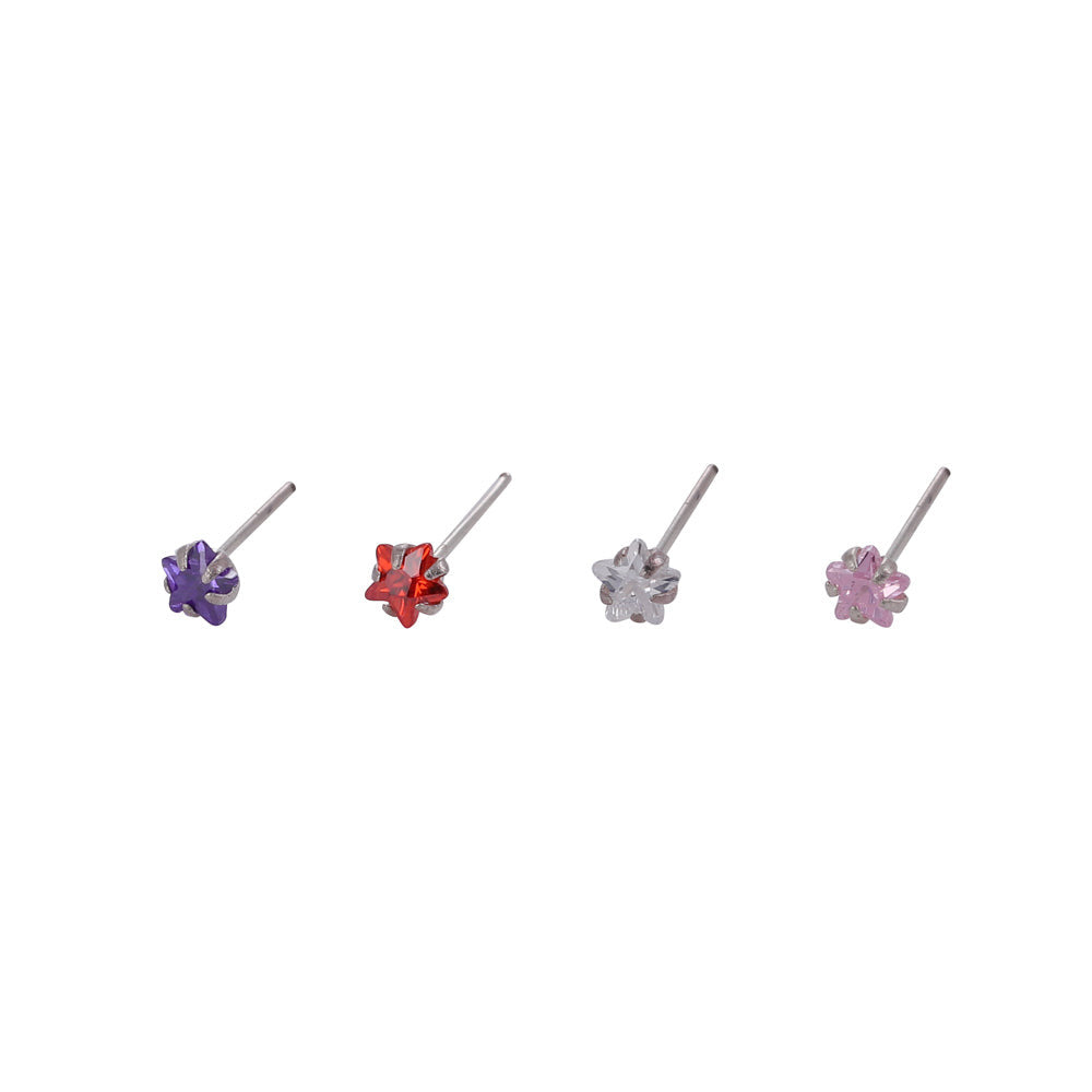SN7.S1 NOSE STUD-STAR STONE PRONG AAB CO..