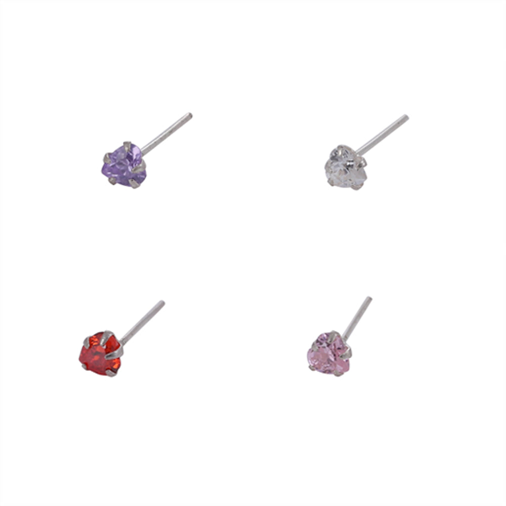 SN8.S1 NOSE STUD-HEART STONE PRONG AAB CO..