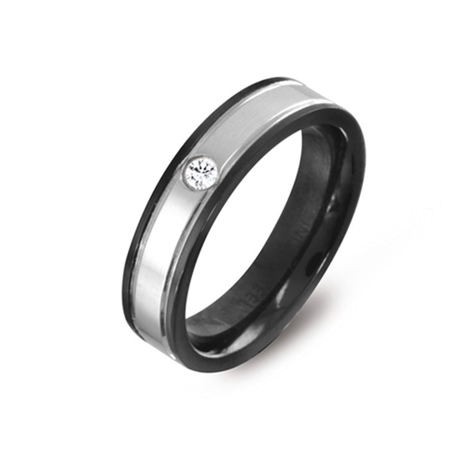 SSRCZ02B Stainless Steel Ring Bling lightning inori AAB CO..