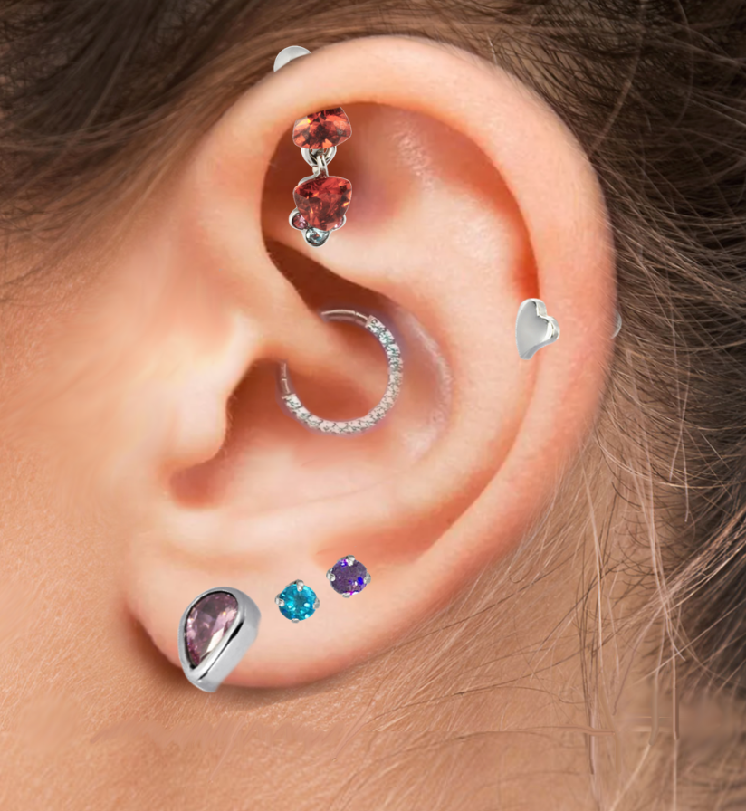 TRTH124 HELIX WITH STONE DESIGN