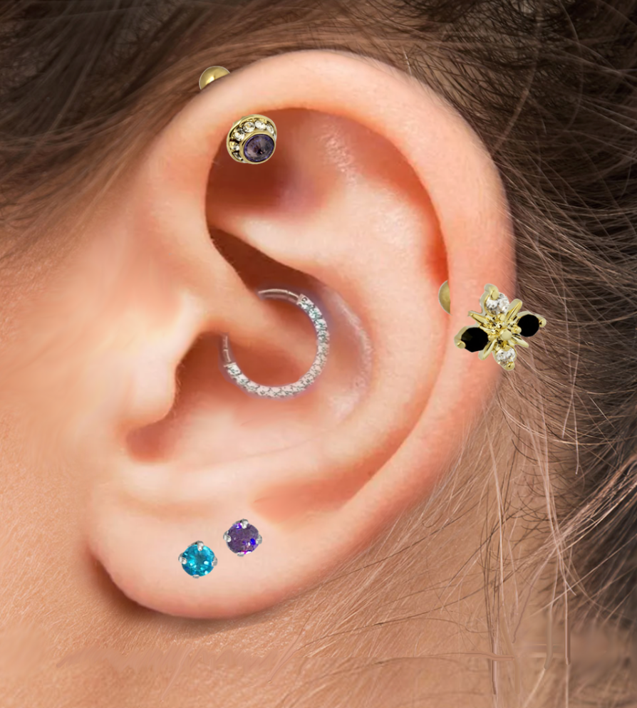 TRTH122 HELIX WITH FLOWER DESIGN