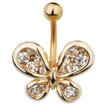 banana with butterfly design, gold and crystal color