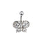 banana with butterfly, body jewelry, belly bar