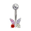 Bananer with butterfly design, body jewelry, stainless steel