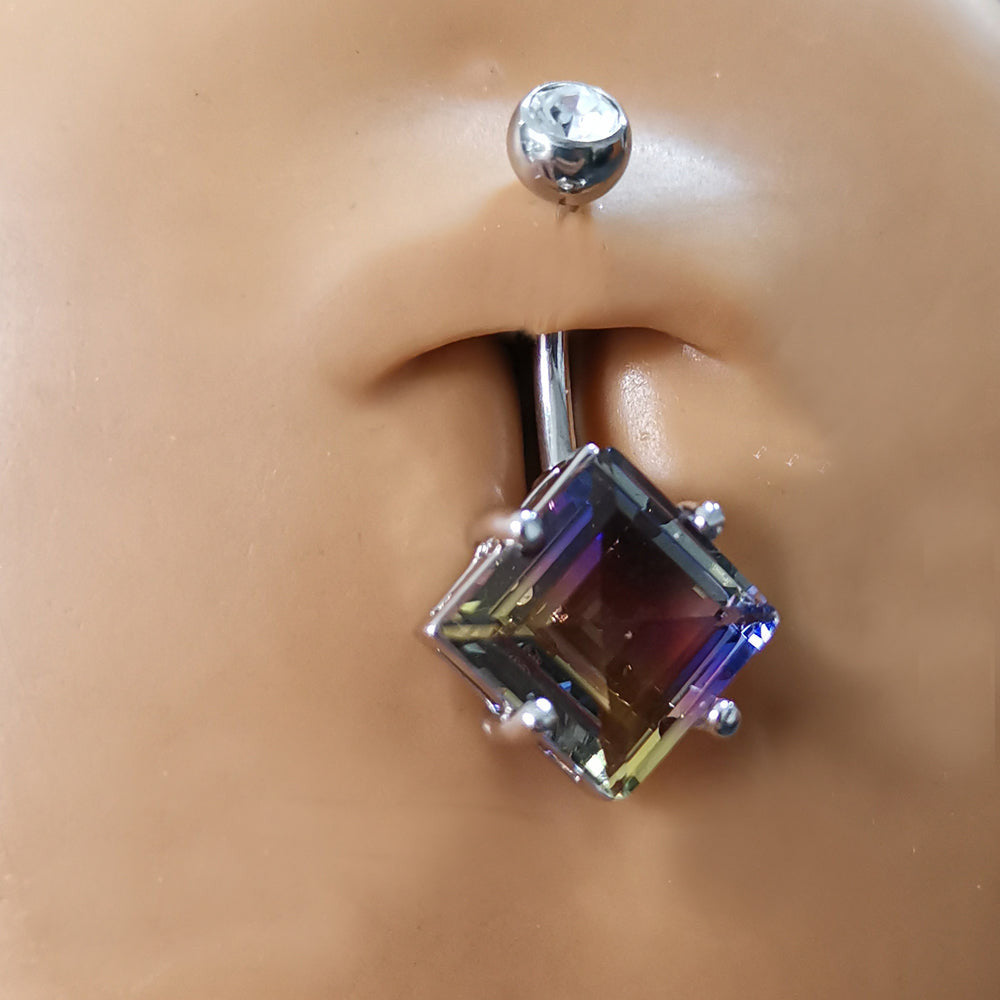 TBPN420 BANANA WITH SQUARE GLASS STONE AAB CO..