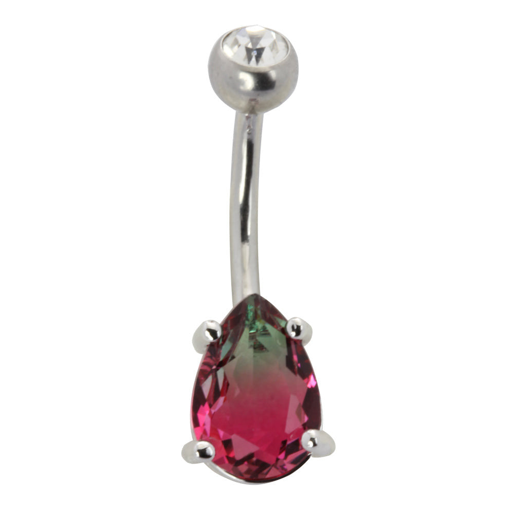 TBPN421 BANANA WITH PEAR SHAPE GLASS STONE
