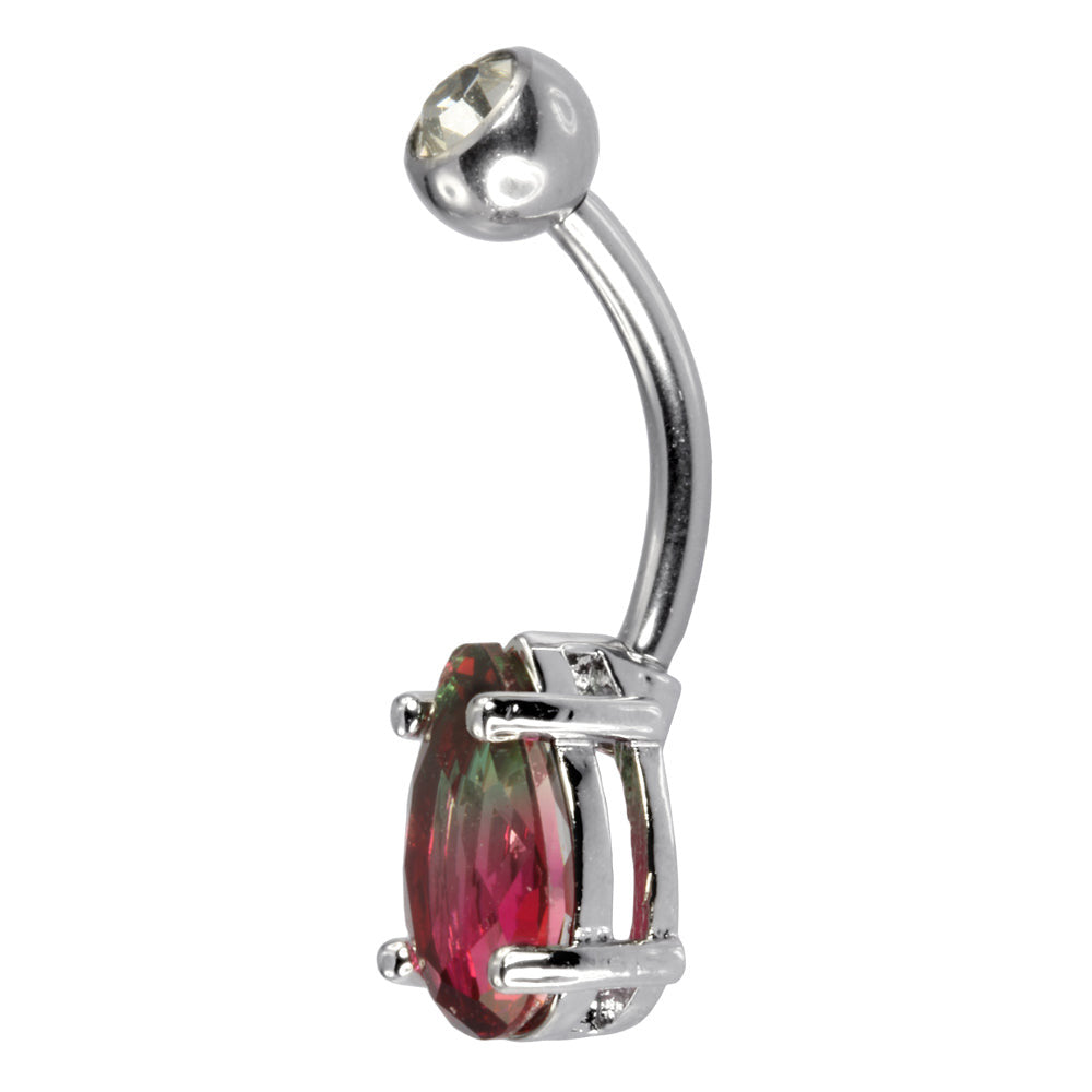 TBPN421 BANANA WITH PEAR SHAPE GLASS STONE