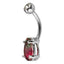TBPN421 BANANA WITH PEAR SHAPE GLASS STONE