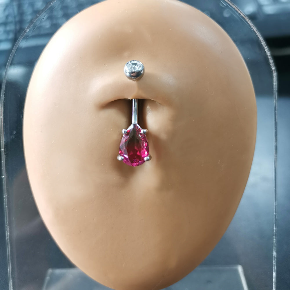 TBPN421 BANANA WITH PEAR SHAPE GLASS STONE