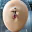 TBPN421 BANANA WITH PEAR SHAPE GLASS STONE