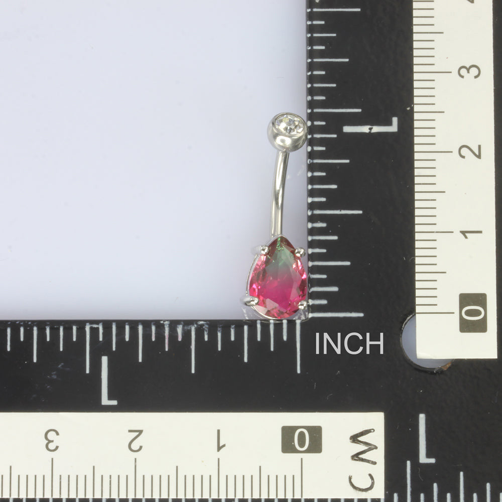 TBPN421 BANANA WITH PEAR SHAPE GLASS STONE