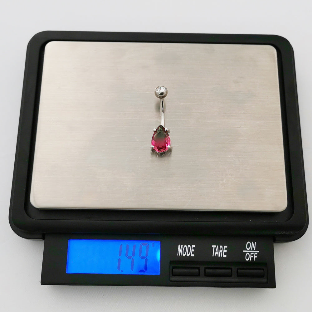TBPN421 BANANA WITH PEAR SHAPE GLASS STONE