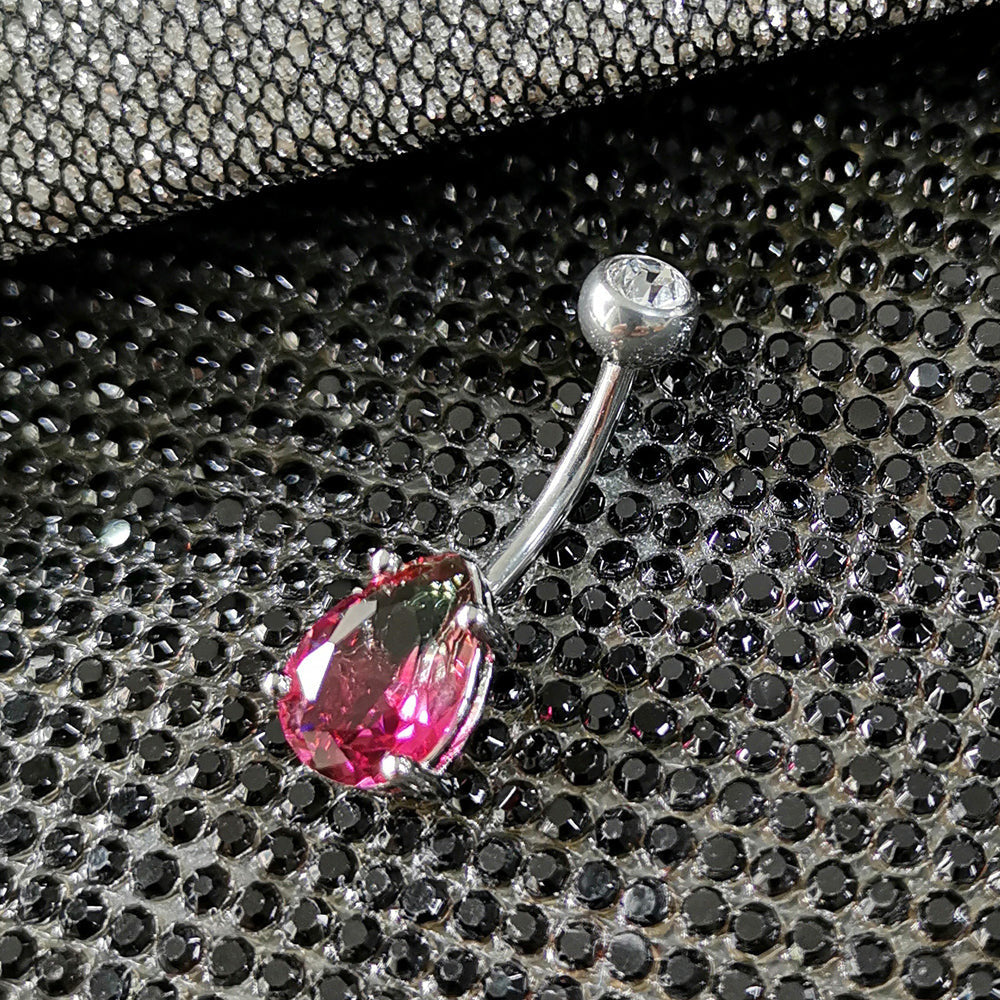 TBPN421 BANANA WITH PEAR SHAPE GLASS STONE