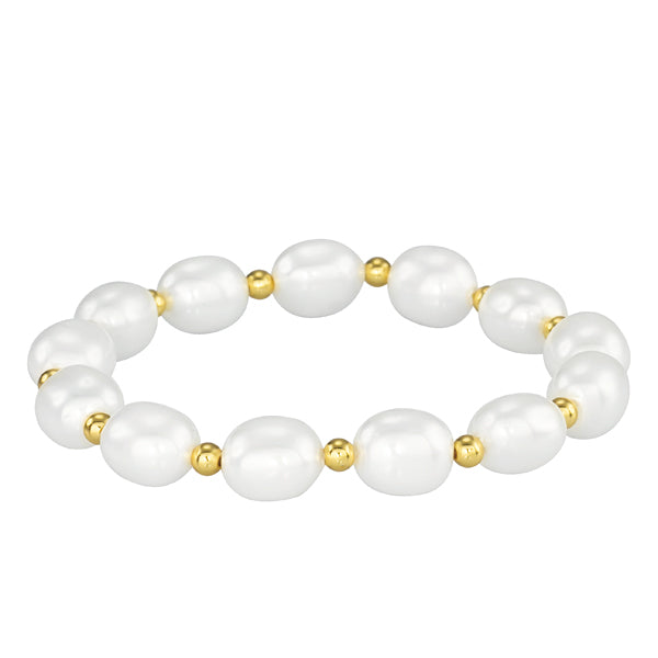 TBS78   NATURAL SHELL PEARL BRACELET AAB CO..