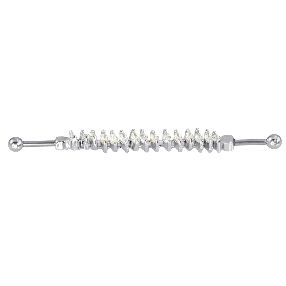 TRDT10 INDUSTRIAL BARBELL WITH CHAIN STONE