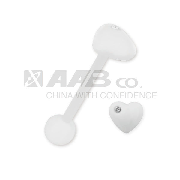 URHJ01 UV BARBELL WITH HEART DESIGN AAB CO..